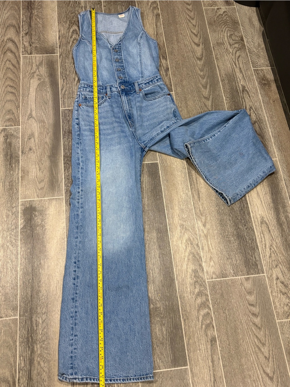 Levi's Light Blue Wide-Leg Denim Jumpsuit - Picture 7 of 12